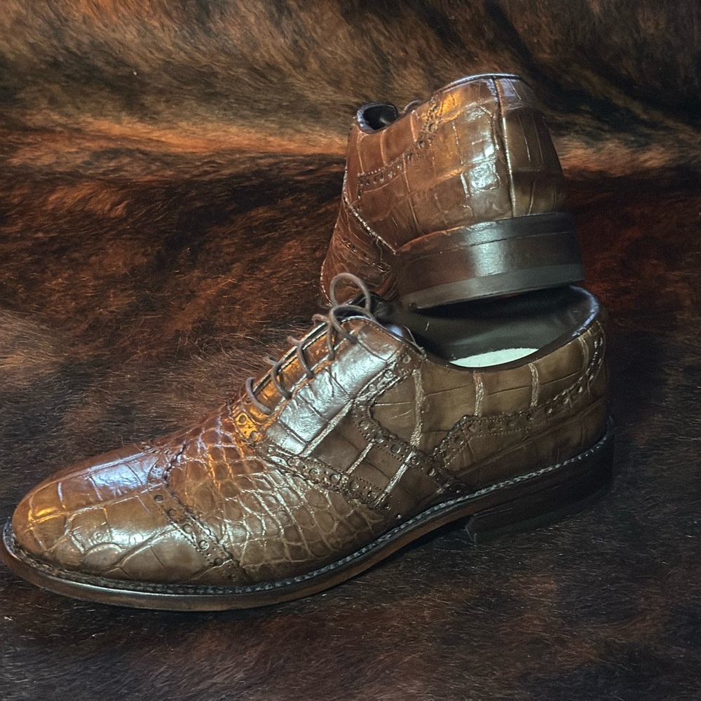 New Cacaterra Exotic Skin Men's Dress Shoes Sz 8.5D New! - Picture 3 of 4
